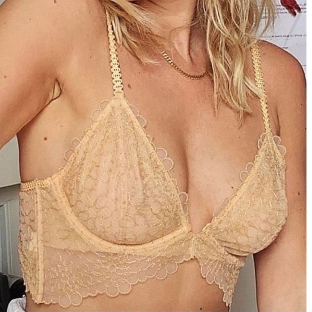 New with tags Free People Lucia underwire bra, Wheat Sunset, size 34C